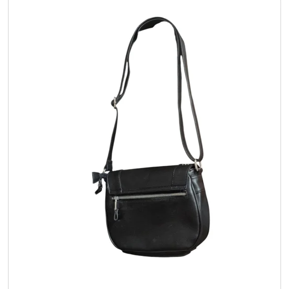 Naturalizer Black Crossbody Bag Silver Hardware Snap Closure Minimalist Purse - Picture 2 of 7